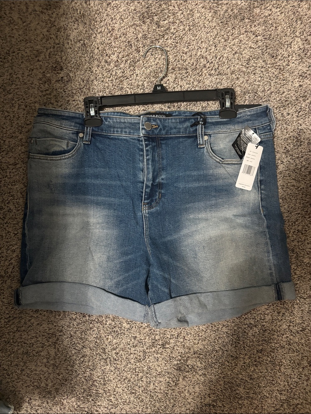 Liverpool Light Blue Rolled Hem Denim Shorts fit Vickie Short